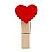 100 Pcs 3.5cm Red Heart Mini Wooden Clothespins with Spring Photo Paper Peg Pin Craft Clips Wooden Mini Clips with 100 Feet Jute Twine