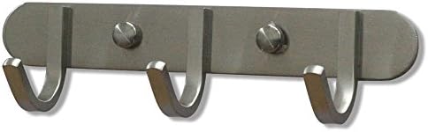 Bigthree Hook Rail/Coat Rack with 3 Scroll Hooks, Ultra durable with solid steel construction, Brushed stainless steel finish Super easy installation, Rust and water proof