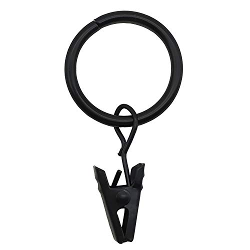 image for Topspeeder 42 Pack Curtain Rings with Clips Decorative Drapery Rustpro