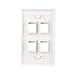 [UL Listed] Cable Matters 10-Pack Low Profile 4-Port Keystone Jack Wall Plate, RJ45 Wall Plate for Keystone Jacks in White
