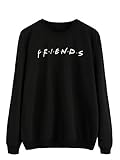Romwe Women's Letter Print Lightweight Sweatshirt Pullover Top