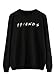 Romwe Women's Letter Print Lightweight Sweatshirt Pullover Top
