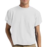 Orchidays Men's Boxy Raw Cut T Shirts Short Sleeve Round Neck Tee Casual Basic Tops