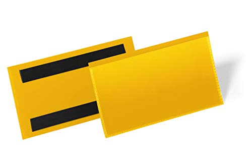Durable Magnetische Etikettentasche 150 x 67 mm, Packung à 50 Stück, Gelb, 174204