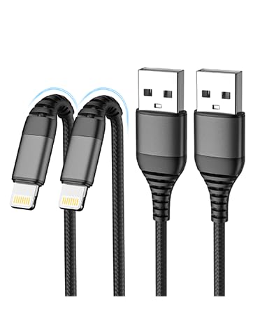 2M+2M Cable Cargador iPhone Carga Rápida,[MFi Certificado],Cable iPhone Carga Rápida Nylon Trenzado Cable USB-A a Lightning para iPhone 14 13 12 11 Pro Max Mini XS XR X 8 7 6s 6 Plus SE,iPad