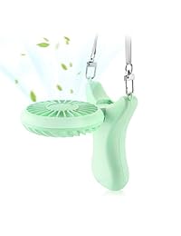 OUTXE - Ventilador de collar con rotación de 90°, ajuste libre, mini ventilador personal USB portátil, 3 ajustes, ventilador eléctrico plegable de refrigeración, batería recargable, ventilador de mano para eventos al aire libre, viajes