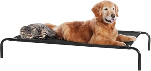 MOONPAI Cama para Perro,Cama Elevada para Perro,122 * 71 * 21cm Cama elevada refrescante para Perro con Marco de Metal,Apto para Uso Interior y Exterior,Dormir a tu Perro Alivia la ansiedad(XL)