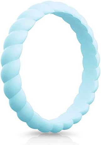 ThunderFit Womens Thin Swivel Rings, 8 Pack / 4 Pack / 1 Ring - Stackable Silicone Wedding Rings