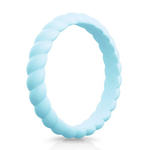 ThunderFit Womens Thin Swivel Rings, 8 Pack / 4 Pack / 1 Ring - Stackable Silicone Wedding Rings