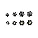 24 PCS Female Thread Nuts Clamping Star Knob, Plastic Hex Shaped Handle Black Clamping Nuts, Knurled Quick Removal Clamping Screw Nuts Knob (M4,M6,M8,M10)