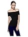 Maggie Tang Trendy Fitted Off Shoulder Modal Blouse Top Black