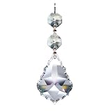 CrystalPlace 1 Pieces Diamond Hanging Crystal Garland Wedding Strand with 2 Beads and Prism Pendant Accent (Clear)