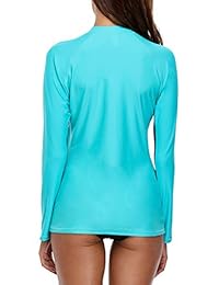 Bañador con cremallera para dama, manga larga, protección contra erupciones (UPF 50+)