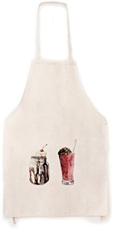 Couples Kitchen Apron Cute,Funny Cooking Bibs for Wedding Marriage Newlyweds (ice-cream)