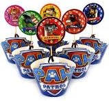Paw Patrol Cupcake Toppers and Wrappers Birthday Party Kit (Makes 12)