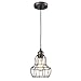 YOBO Lighting Minimalist 1-Light Oil Rubbed Bronze Hanging Pendant Light LOFT Wire Cage Guard