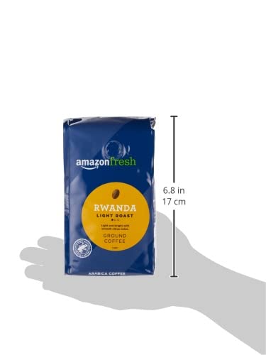 AMAZON FRESH, RWANDA GROUND COFFEE, LIGHT ROAST, 12 OUNCE (PACK OF 3)