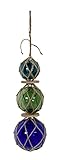 The Seashell Company 3 Glass Floats Balls In Jute Rope Net Netting, 3 Blown Glass Orbs 3-4-5, Japanese Fishing Buoy by