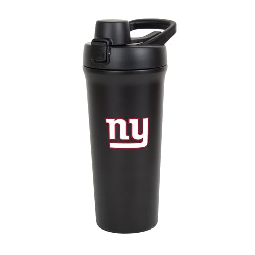 FANMATS NFL New York Giants 26 oz Stainless Steel Shaker Bottle — Leak-Resistan…