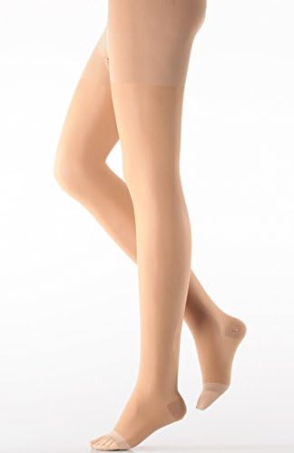 Lux Sheer Firm Support Pantyhose - Firm Compression 20-30mmHg Absolute Support- Silky Beige Large-Made in USA