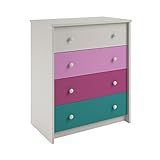 Ameriwood Home Kaleidoscope 4 Drawer Dresser, Whimsy/White Stipple