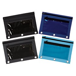 Office Depot Pencil Pouch With Clear Window, 7in. x 9 3/4in., Assorted Colors, P02-3R-12/SA3