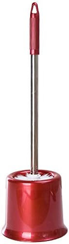 Toilet Brush ,Toilet Bowl Brush and Holder Replaceable Brush Head and Handle (Red)