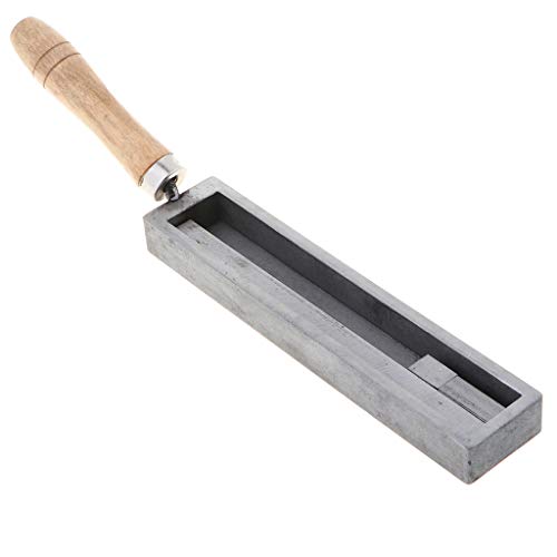 Fenteer Sump Iron Oil Trough with Wooden Handle Casting Mould Jewelry Molding Tools - Thumbnail 2