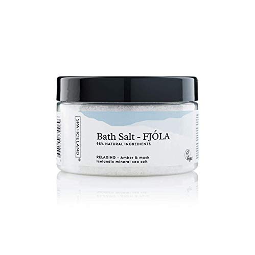 Spa of Iceland Fjóla Relaxing Sea Salt – Natural Bath Salts For Soaking With Magnesium, Essential Oils And Sea Salt Minerals For Women – Aromatic Foot Soak For Sore Muscles And Relaxation – 300ml