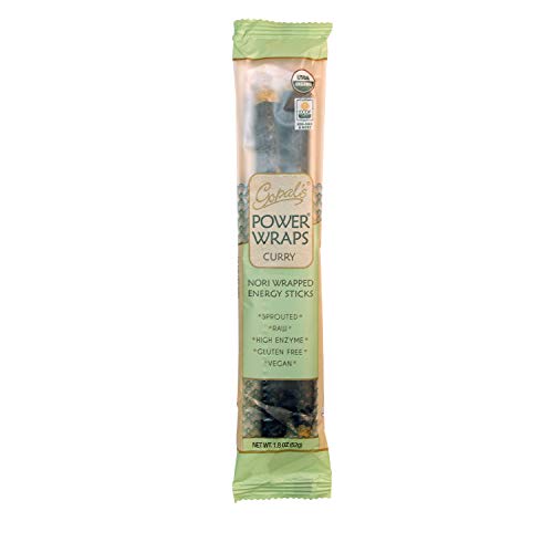 Gopal's Curry Power Wraps, Vegan and Gluten-Free Organic Food, Raw and USDA Certified Nori-Wrapped Energy Sticks 1.8 Ounces (Pack of 24)