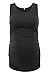Liu & Qu Maternity Basic Tank Top Mama Clothes Sleeveless Women's Solid Side Ruching Vest Pure Black