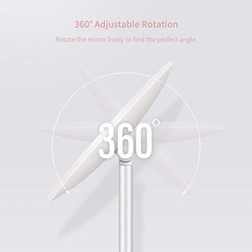 ELEHOT Makeup Mirror 5X Magnifying Lighted Desktop Vanity Mirror Adjustable Height Cosmetic Magnification with Lights Wireless Tabletop Mirror Rotates 360° - Thumbnail 3