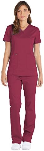 Essence Women's Mock Wrap Scrub Top DK804 & Straight Leg Drawstring Scrub Pants DK106 Scrub Set