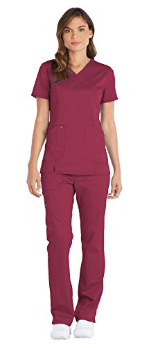 Essence Women's Mock Wrap Scrub Top DK804 & Straight Leg Drawstring Scrub Pants DK106 Scrub Set
