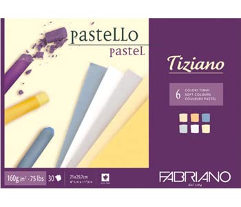 Fabriano : Tiziano : Pastel Pad : A4 : 30 Sheets : 6 Assorted Soft Colours