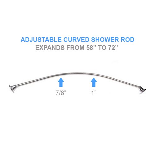 Oil Rubbed Bronze Curved Shower Rod - NO SAWING REQUIRED - Thumbnail 2