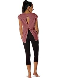 icyzone Camisetas de entrenamiento con espalda abierta - Camisetas de yoga Camisetas de ejercicio Activewear para mujer (paquete de 2)