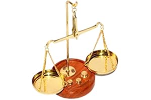 Royalantique Graceful Brass Antique Weighing Scale Balance Justice Law Scale Decoration Divine Item Jewellery with Complete W