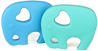 Baby Teething Toys Relief Pain BPA Free Silicone Animal Elephant Food Grade FDA Approved By Lobeliaer(Random Color,Pack of 2)