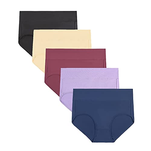 COSOMALL Women's High Waisted Cotton Underwear Ladies Soft Full Briefs