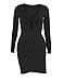 Navvour Women's Sexy Long Sleeve Deep V Neck Bandage Ruched Bodycon Club Mini Dress