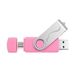 TECHKEY OTG USB Flash Drive for Cell Phones,Tablets and PCs,Key Chain Included,Galaxy Series,16GB,Pink