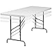 Flash Furniture Kathryn 6' Rectangular Adjustable Plastic Folding Event Table, Folding Portable Banquet Table for Indoor/Outdoor Events, White