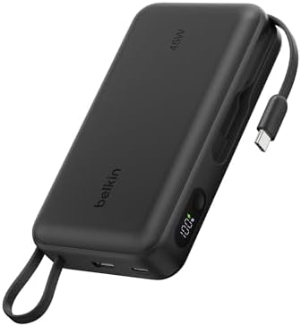 UltraCharge Batería Externa 20000 mAh Cable USB-C y Pantalla - Negro