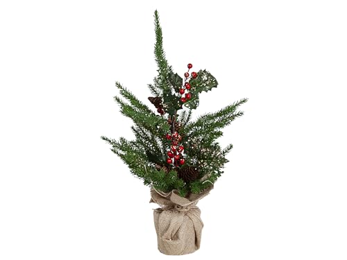 MACETA ABETO PIÑAS Y MUERDAGO