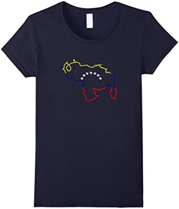 Womens VENEZUELA MAP SEVEN STARS  TRICOLOR SHIRT Medium Navy