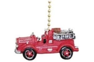 CLEMENTINE DESIGNS Vintage Fire Truck Fireman Ladder Firefighter Fan Pull
