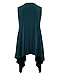 MBJ WSK1071 Womens Lightweight Sleeveless Draped Open Cardigan XXL TEAL