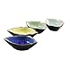 Beautyflier Pack of 4 Assorted Color Ceramic Sauce Dishes Plates Serving Saucers Bowl For Sushi Appetizer Japanese Style Dinnerware Set Snack
