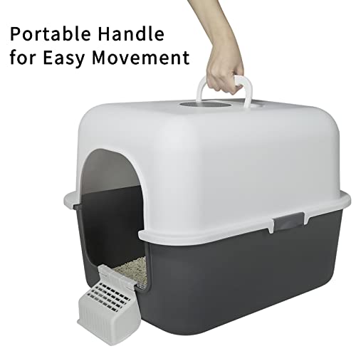 Cat Litter Box with Lid,Top Entry Kitty Sifting Litter Box Kitten